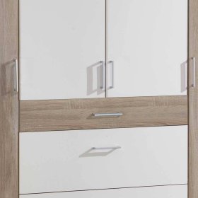 Schlafzimmerschrank Milana in Eiche Sägerau und Weiß – Ansicht 4