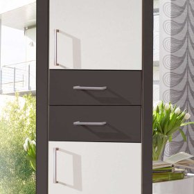 Kleiderschrank 6-türig Ettina in Dunkelgrau und Weiß mit Spiegeln – Ansicht 8