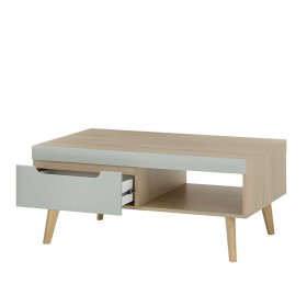 Couchtisch Casmas im Skandi Design in Eichefarben und Mintgrün – Ansicht 4