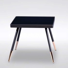 Kaffee Tisch Tobi in Schwarz und Goldfarben aus Metall und Glas – Ansicht 3