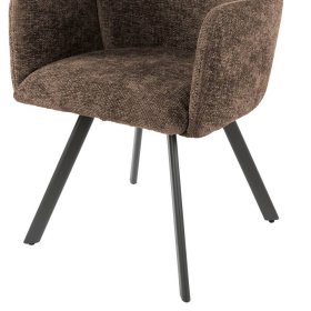 Esszimmerarmlehnstuhl Verona in Braun aus Chenillegewebe (2er Set) – Ansicht 5