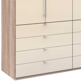 Kleiderschrank Codumenta mit acht Schubladen und Metallgriffen – Ansicht 4