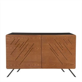 Designer Sideboard Gelsomina in Eschefarben und Schwarz – Ansicht 1