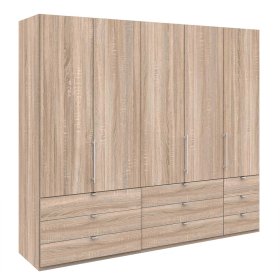 Premium Kleiderschrank Gehvonda in Eiche Sägerau 3 türig – Ansicht 1