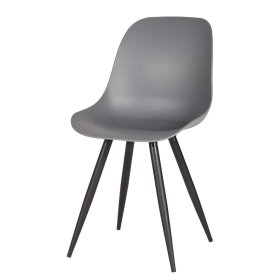 Küchenstuhl Set Emjana im Skandi Design in Anthrazit Kunststoff (2er Set) – Ansicht 1