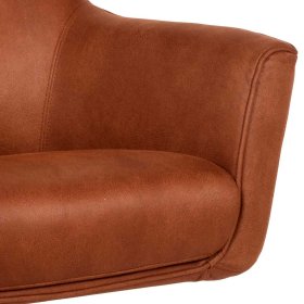 Wohnzimmersessel Kimms in Cognac Braun Microfaser mit Drehgestell – Ansicht 6