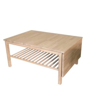 Designercouchtisch Glasper mit verlängerbarer Tischplatte aus Eiche Bianco massiv – Ansicht 2