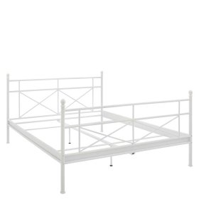 Landhausstil Metall Bettgestell Alan in Weiß mit 36 cm Einstiegshöhe – Ansicht 1