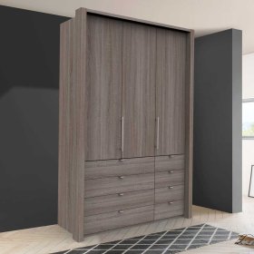 Premium Jugendkleiderschrank Vasilio in Eiche Trüffelfarben Holzoptik – Ansicht 2