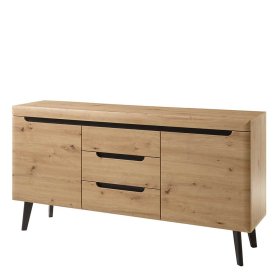 Esszimmersideboard Tomya in Wildeiche Holzoptik mit drei Schubladen – Ansicht 1