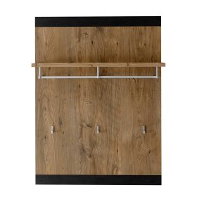 Wandgarderobe Zarevas in Kastanie Holzoptik und Schwarz 80 cm breit – Ansicht 3