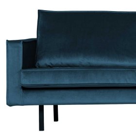 Retrostil Eckgarnitur Domago in Blau Samt 300 cm breit – Ansicht 4