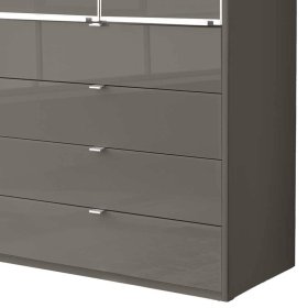 Schlafzimmerschrank Boplaroma mit vier Schubladen Front glasbeschichtet – Ansicht 3