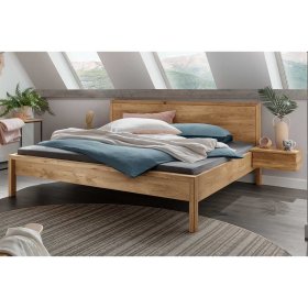 Wildeiche Doppelbett massiv Snoba Oberfläche geölt - 90 cm Kopfteil – Ansicht 2