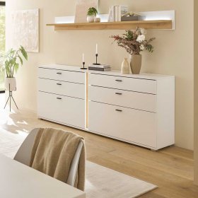 Wohnzimmer Kommode Luzillo in Weiß und Wildeichefarben – Ansicht 8