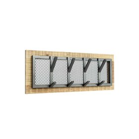 Wandgarderobenleiste Moviess aus Mangobaum Massivholz und Metall 75 cm breit – Ansicht 2