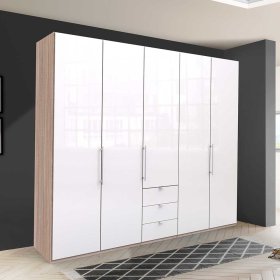 Großer Ankleideschrank Andryas in Weiß und Eiche Sägerau Made in Germany – Ansicht 3