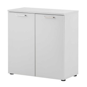 Officeschrank Veziran in Lichtgrau mit Metallgriffen – Ansicht 1