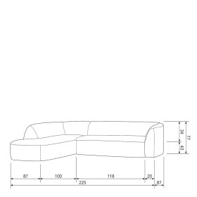 Offwhite Chenille Ecksofa Peggy 274 cm breit und 225 cm tief – Ansicht 12