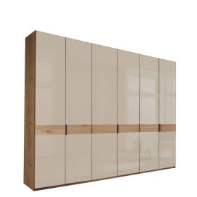Drehtürenschrank Vericia in Champagner & Eiche Bianco 295 cm breit – Ansicht 1