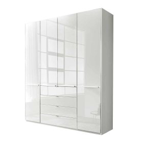 Schlafzimmer Drehtürschrank Bean in Weiß 198 cm breit – Ansicht 1