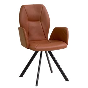 Armlehner Sedina aus Microfaser in Cognac Braun – Ansicht 1