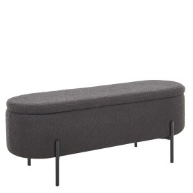 Stoffbank mit Truhe Acsandrio aus Boucle und Metall 110 cm breit – Ansicht 3