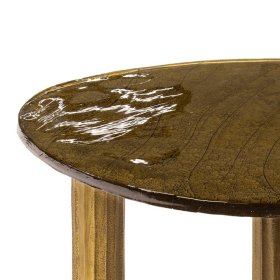 Couchtisch Lazium in Altgoldfarben und organischer Form – Ansicht 4