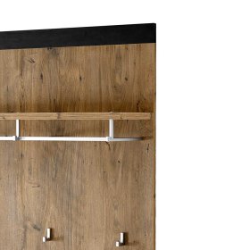 Wandgarderobe Zarevas in Kastanie Holzoptik und Schwarz 80 cm breit – Ansicht 4