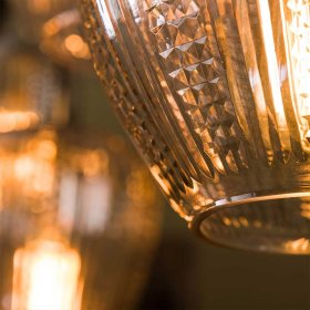 Glas Hängeleuchte Marzias im Vintage Look 120 cm breit – Ansicht 5