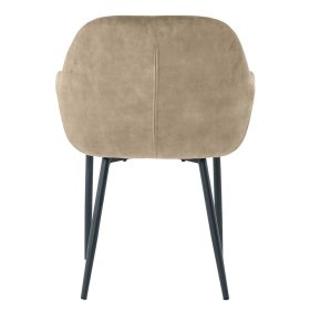 Esszimmerarmlehnstuhl Set Danatura in Beige aus Samt (2er Set) – Ansicht 5