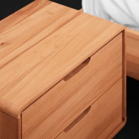Massives Bett Stenov aus Kernbuche geölt mit Nachtkonsolen (dreiteilig) – Ansicht 9