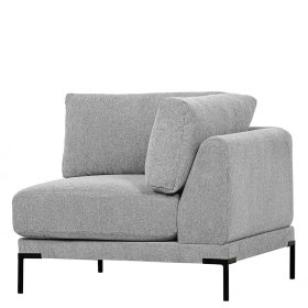 Eckelement Modul Sofa Kahilke in Hellgrau mit Vierfußgestell aus Metall – Ansicht 1