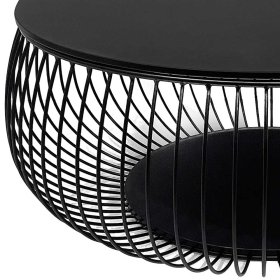 Couchtisch Fegaria mit Drahtgestell in runder Form – Ansicht 4