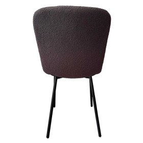 Esstisch Stühle Boucle Etresk in Dunkelgrau mit Gestell aus Metall (4er Set) – Ansicht 6