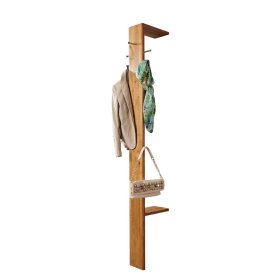 Standgarderobe Laforta aus Wildeiche Massivholz 200 cm hoch – Ansicht 1