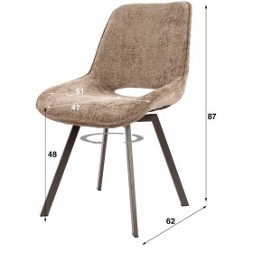 Polsterstuhl Esszimmer Dongosaro um 360 Grad drehbar aus Chenillegewebe (4er Set) – Ansicht 7