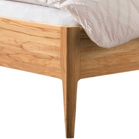 Wildbuche 140x200 Bett Bafata mit Polsterkopfteil in Weiß – Ansicht 4