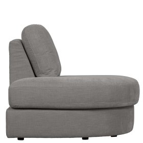 Modulsofa Abschluss Element links Fredoco in Grau Rücken echt bezogen – Ansicht 5