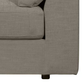 Sofa Element mit Armlehne links Fredoco in Grau Rücken echt bezogen – Ansicht 11