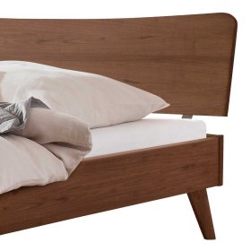 Nussbaum Massivholz Bettgestell Kansas in modernem Design 140x200 cm – Ansicht 3