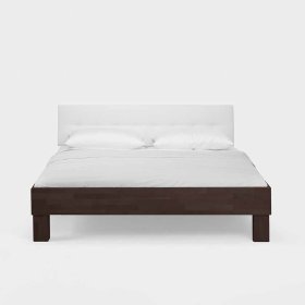 Bett Chaleur in Wenge Weiß massiv mit Polsterkopfteil – Ansicht 3