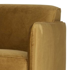 Samt Wohnzimmer Sessel Lessia in Gelb im Retrostil – Ansicht 6
