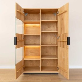 Highboard Niko mit LED Beleuchtung und Glastür – Ansicht 4