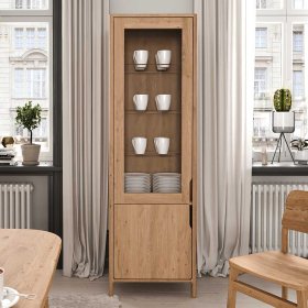 Wohnzimmerschrank Koropi mit Glastür aus Wildeiche Massivholz – Ansicht 2