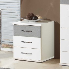 Moderne Nachtkonsole Punjab mit drei Schubladen 58 cm hoch – Ansicht 5