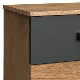 Bettkommode Latizia in Dunkelgrau und Plankeneiche Holzoptik – Ansicht 4