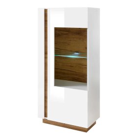 Wohnzimmer Anbauwand Franvos in Weiß und Wildeiche Optik im Skandi Design (vierteilig) – Ansicht 17