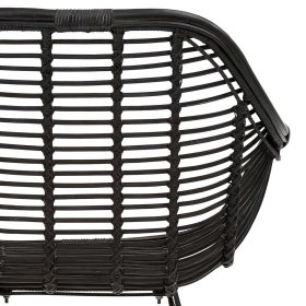 Schwarze Rattan Stühle Vitablo mit Armlehnen 45 cm Sitzhöhe (2er Set) – Ansicht 10