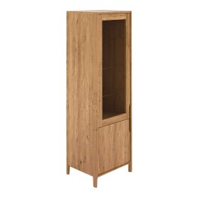 Wohnzimmerschrank Koropi mit Glastür aus Wildeiche Massivholz – Ansicht 1